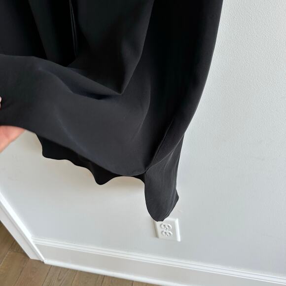 Eileen Fisher Silk Georgette Button Up Shirt Midi Dress Black M - Picture 6 of 9